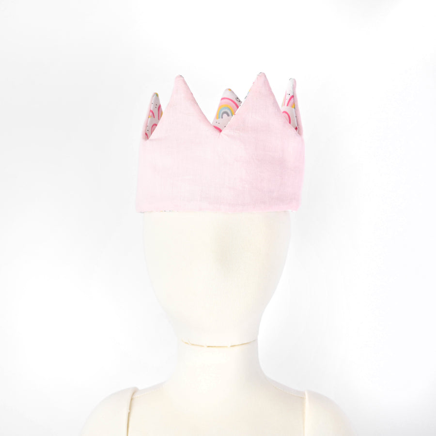 Pink & Rainbow Reversible Cotton Crown