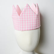 Pink & Gingham Reversible Cotton Crown